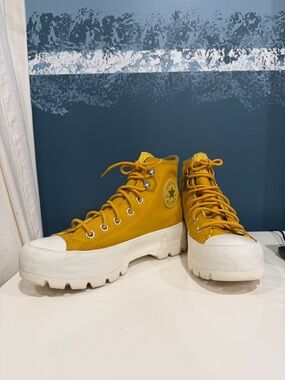 Converse Yellow High-Top Platform Sneakers
